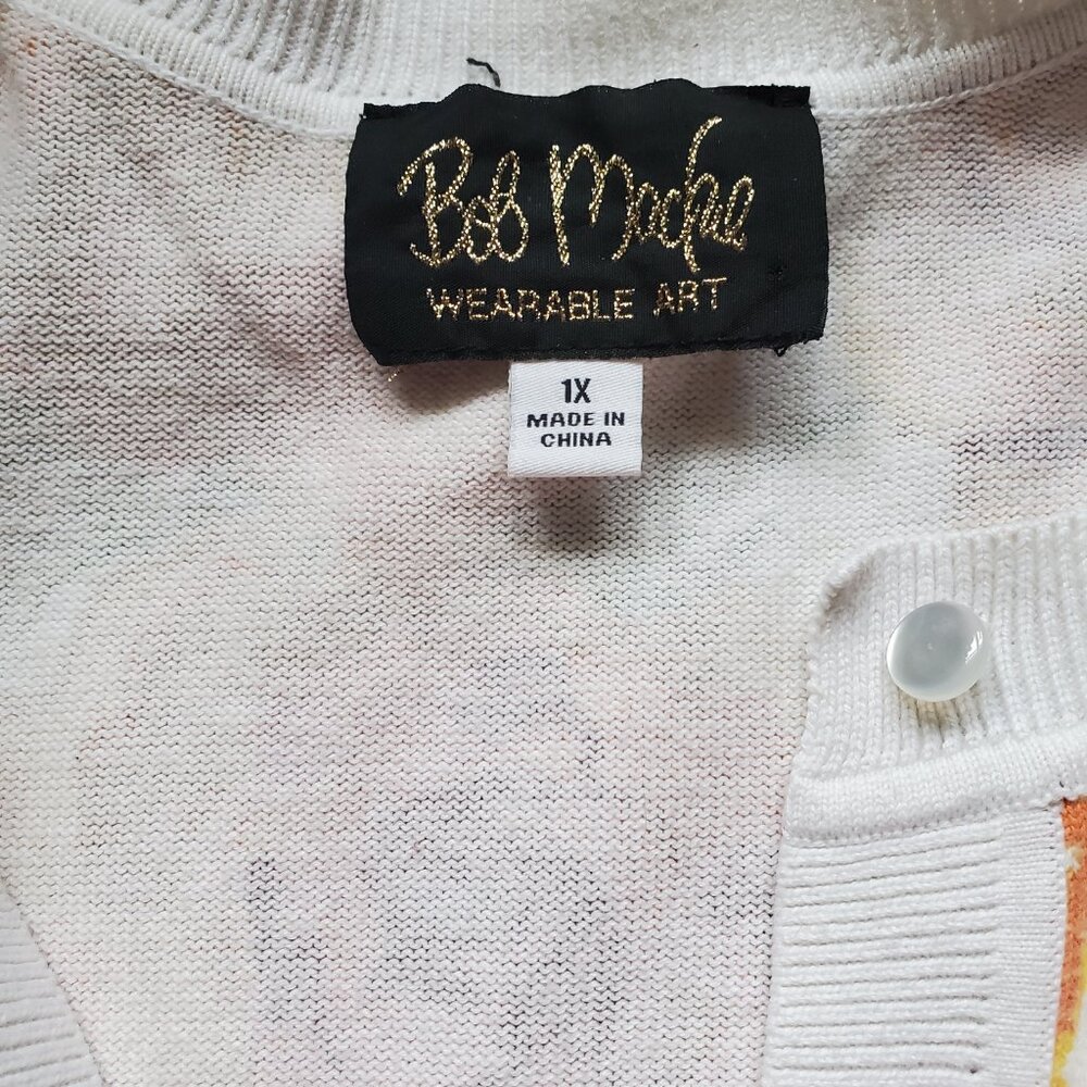 Bob Mackie sz 1X wearable art cardigan - image 2